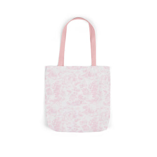Pink Toile Canvas Tote Bag