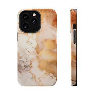 Caramel Marble Effect MagSafe Tough iPhone Case