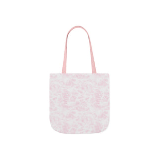 Pink Toile Canvas Tote Bag