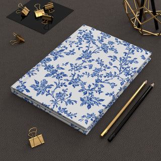 Blue Floral Hardcover Journal Notebook