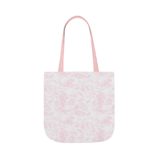Pink Toile Canvas Tote Bag