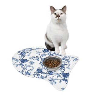 Floral Blue Pet Feeding Mat