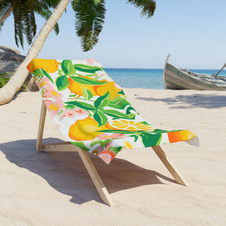 Lemon Floral Beach Towel