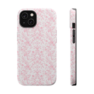 Pink Floral MagSafe Tough iPhone Case