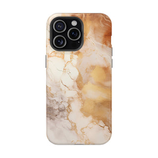 Caramel Marble Effect MagSafe Tough iPhone Case