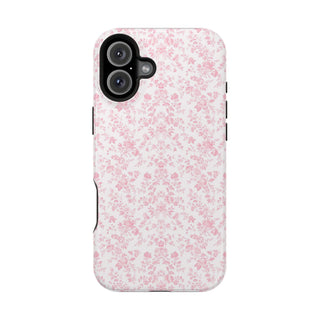 Pink Floral MagSafe Tough iPhone Case