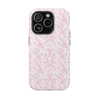 Pink Floral MagSafe Tough iPhone Case