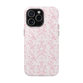 Pink Floral MagSafe Tough iPhone Case