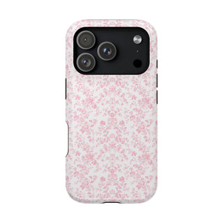 Pink Floral MagSafe Tough iPhone Case