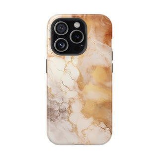 Caramel Marble Effect MagSafe Tough iPhone Case