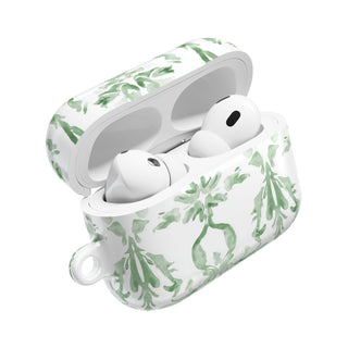 Chic Green Floral AirPod Case