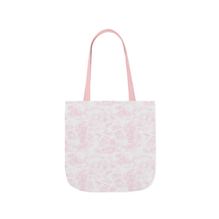 Pink Toile Canvas Tote Bag