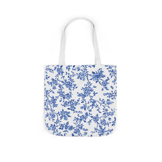 Blue Floral Canvas Tote Bag