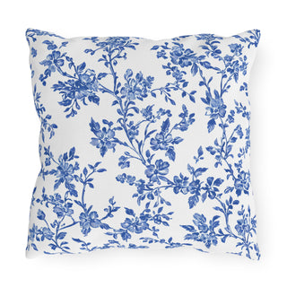 Blue Floral Outdoor Indoor Pillow