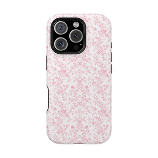 Pink Floral MagSafe Tough iPhone Case