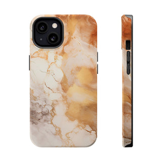 Caramel Marble Effect MagSafe Tough iPhone Case