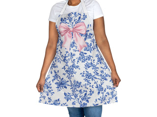 Floral Blue Kitchen Chef Cooking Apron