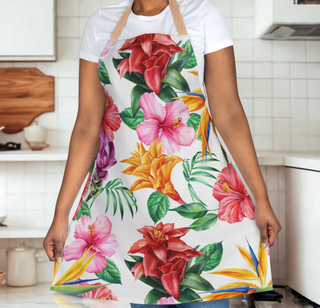 Tropical Floral Kitchen Chef Cooking Apron