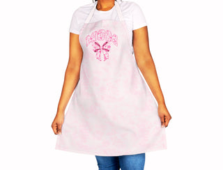 Coquette Mom Bow Pink Floral Apron