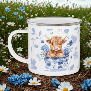 Highland Cow Enamel Coffee Mug