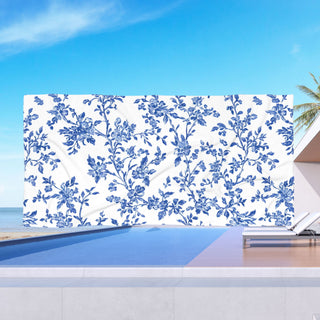 Blue Floral Beach Towel