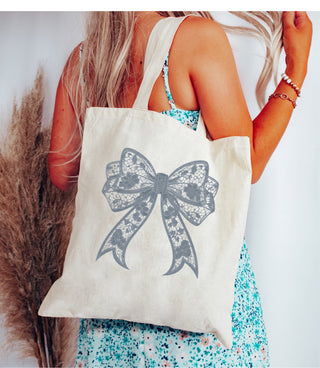 Coquette Bow Canvas Tote Bag